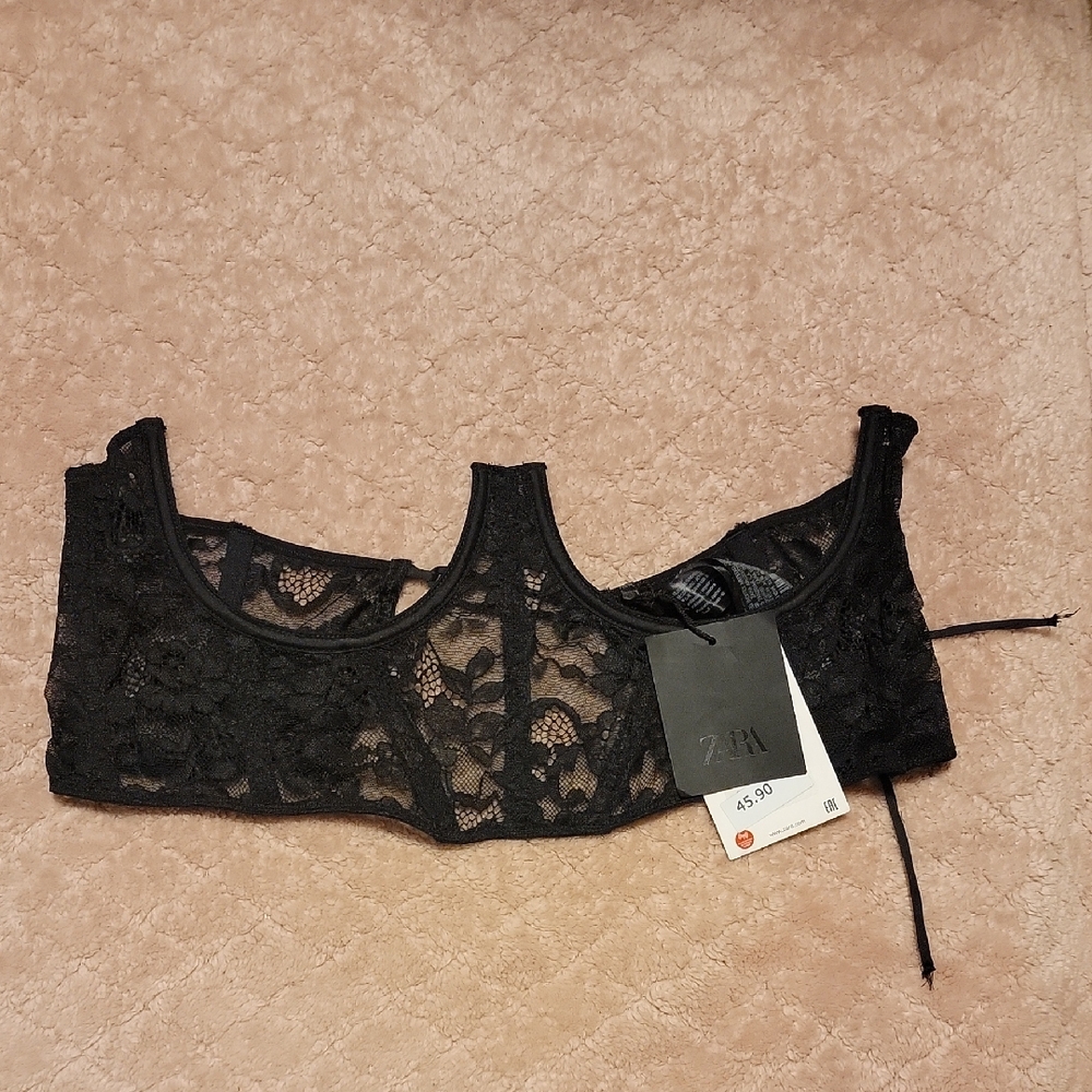 Zara Black Bandeau Lace Intimate
